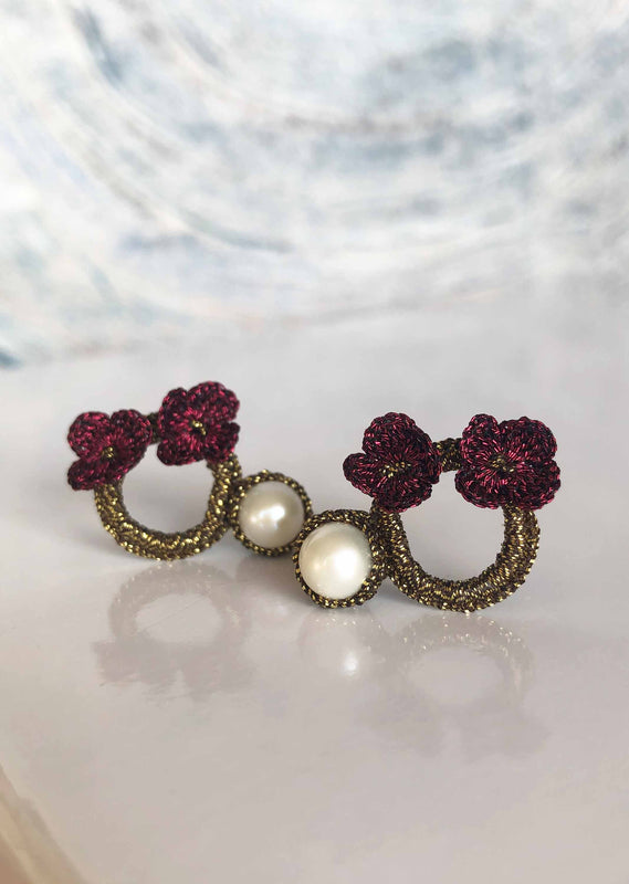 Amboise Flower Pearl Earrings
