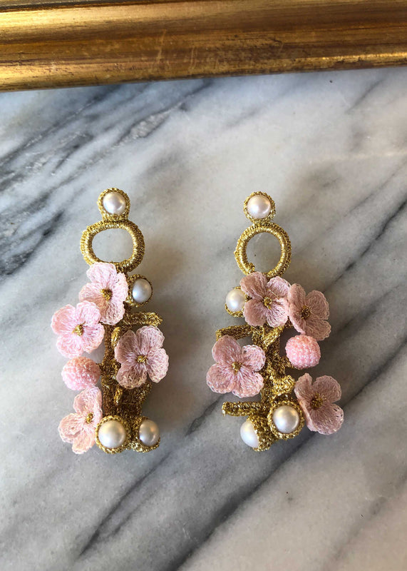 Luxembourg Gold/Pink Earrings