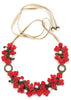 Atelier Godolé Chenonceau coral necklace in pearls, flowers, ruban