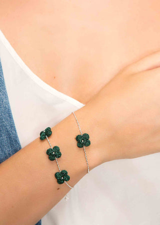 Atelier Godolé one flower bracelet green sterling silver