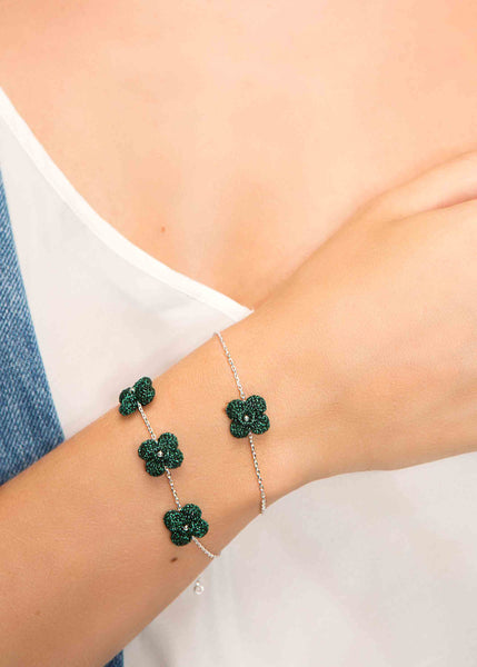 Atelier Godolé one flower bracelet green sterling silver