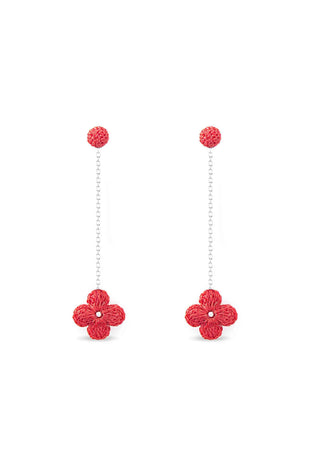 Atelier Godolé earrings flowers coral, silver sterling