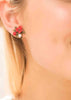 Atelier Godole coral flowers and pearls earrings beauregard